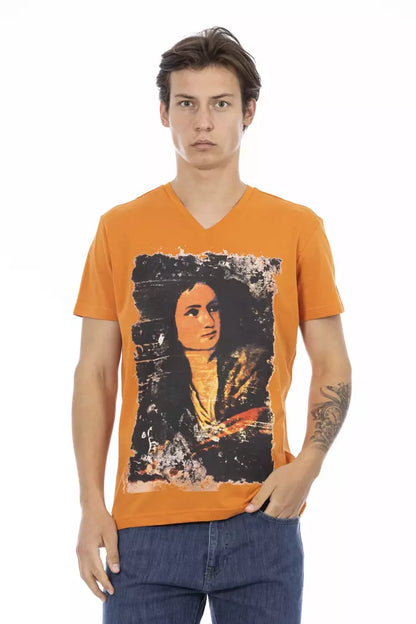 Camiseta de Algodón Naranja Trussardi Action para Hombre