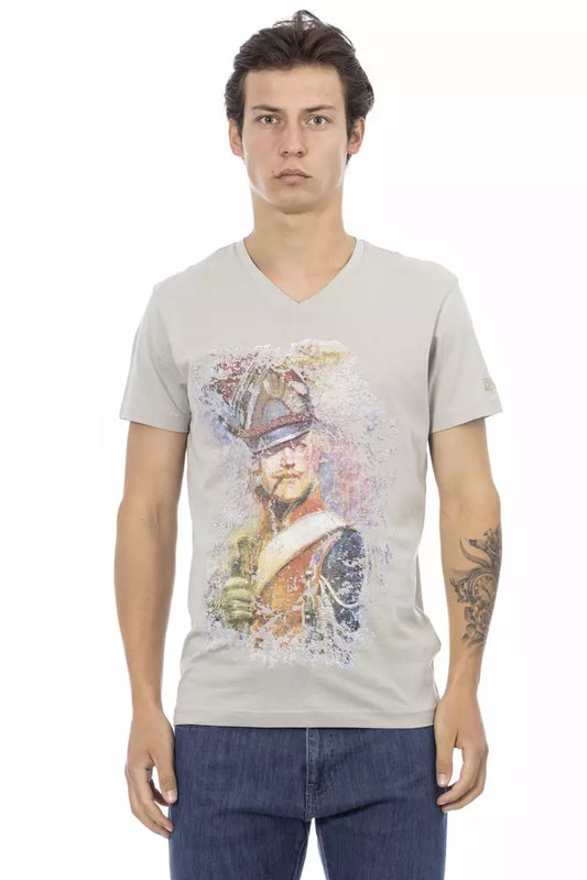 Camiseta de algodón gris para hombre Trussardi Action