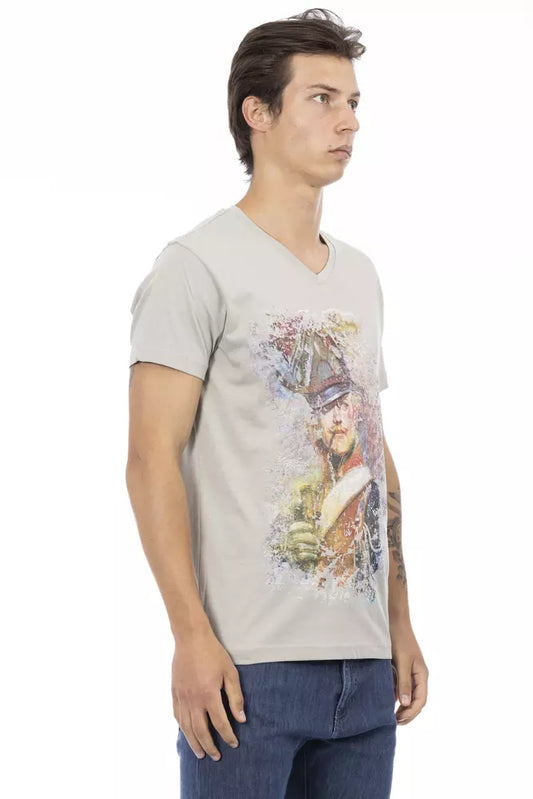 Camiseta de algodón gris para hombre Trussardi Action