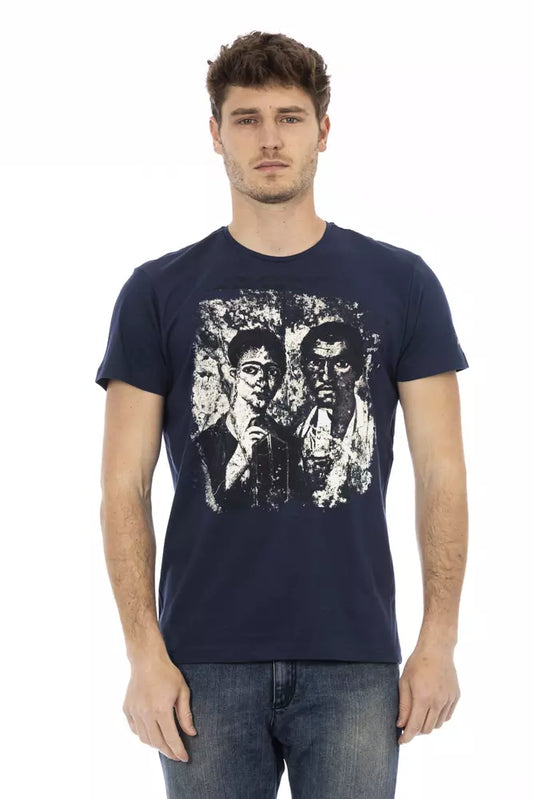 Camiseta de hombre Trussardi Action de algodón azul