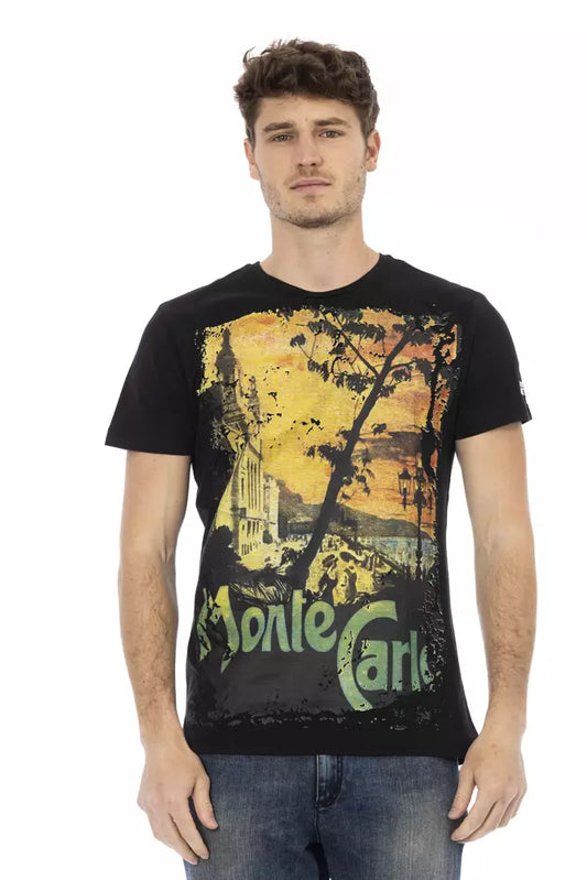 Camiseta de algodón negra para hombre Trussardi Action