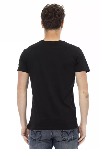 Camiseta de algodón negra para hombre Trussardi Action