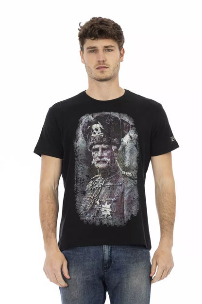 Camiseta de hombre de algodón negra Trussardi Action