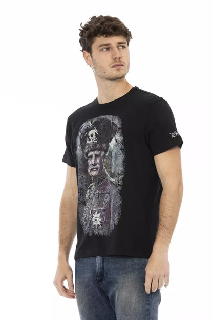 Camiseta de hombre de algodón negra Trussardi Action