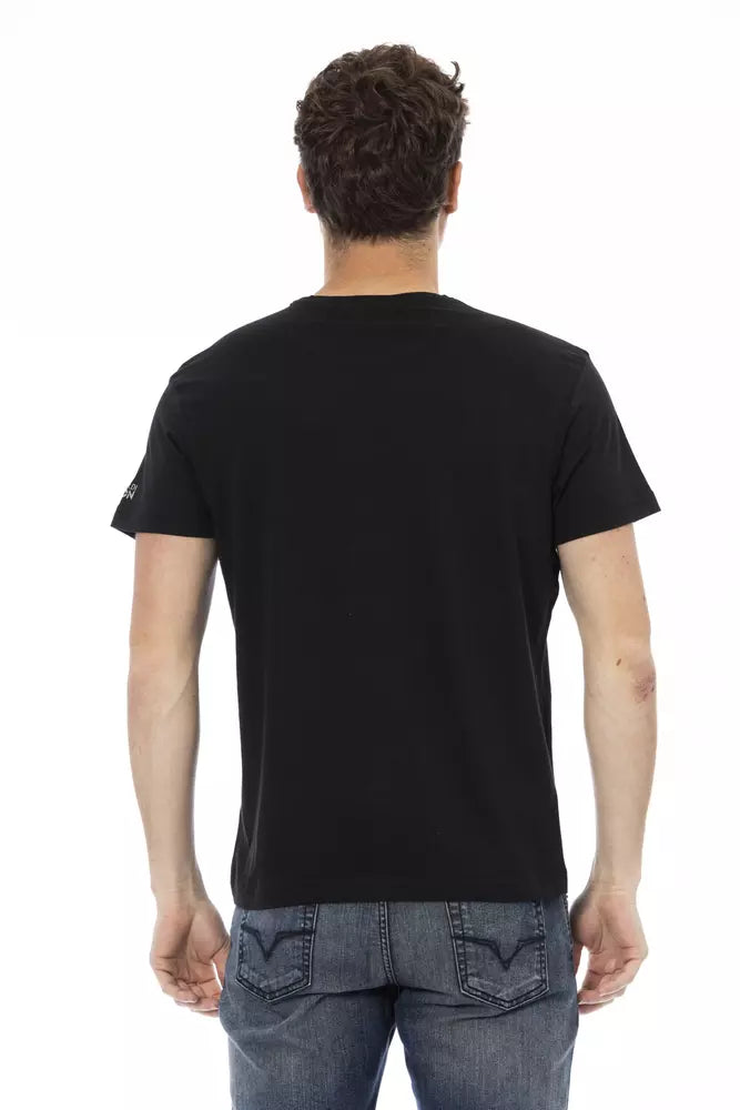 Camiseta de hombre de algodón negra Trussardi Action