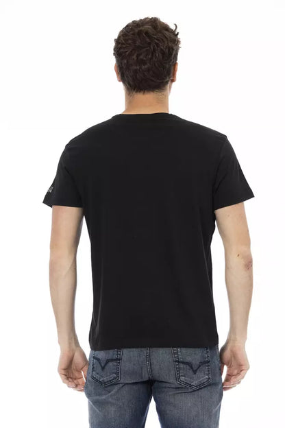 Camiseta de hombre de algodón negra Trussardi Action