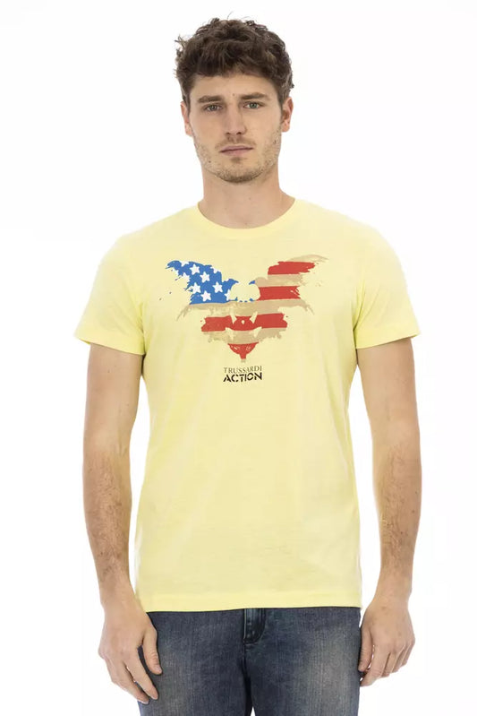Camiseta Trussardi Action de algodón amarilla para hombre