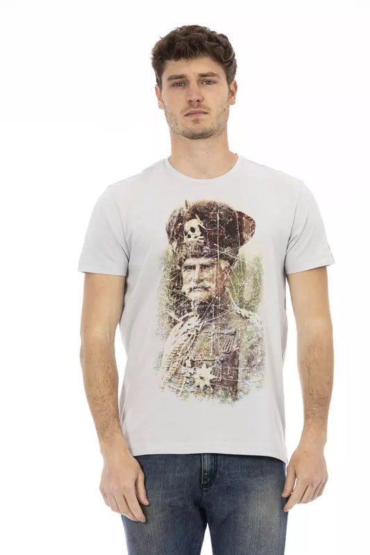 Camiseta de algodón gris Trussardi Action para hombre