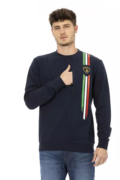 Suéter de algodón azul para hombre Automobili Lamborghini
