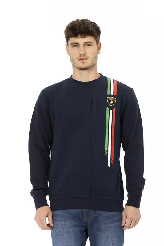 Suéter de algodón azul para hombre Automobili Lamborghini