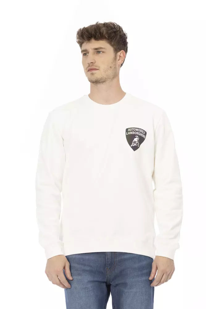 Sudadera de algodón blanca para hombre Automobili Lamborghini