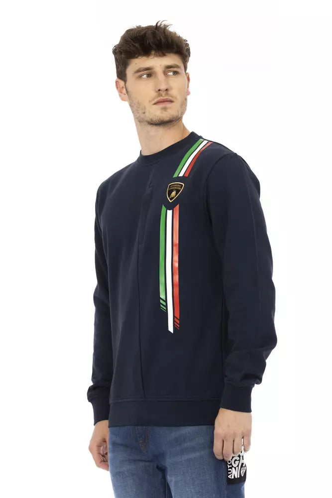 Suéter de algodón azul para hombre Automobili Lamborghini