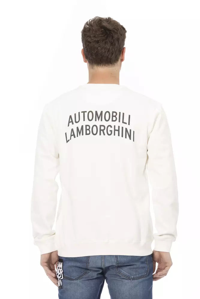 Sudadera de algodón blanca para hombre Automobili Lamborghini