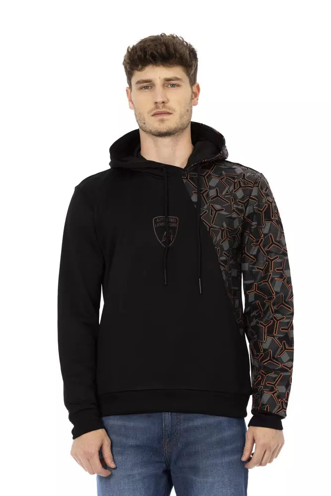 Sudadera con capucha negra de algodón para hombre Automobili Lamborghini