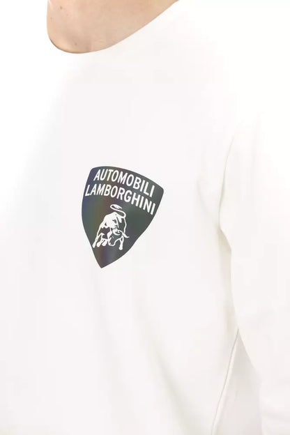 Sudadera de algodón blanca para hombre Automobili Lamborghini