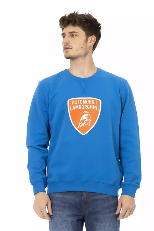 Suéter de algodón azul para hombre Automobili Lamborghini