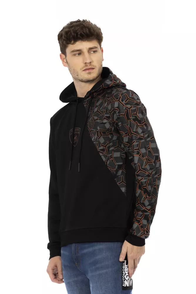 Sudadera con capucha negra de algodón para hombre Automobili Lamborghini