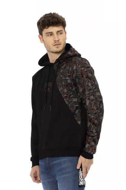 Sudadera con capucha negra de algodón para hombre Automobili Lamborghini