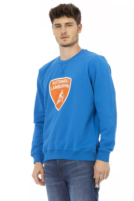 Suéter de algodón azul para hombre Automobili Lamborghini