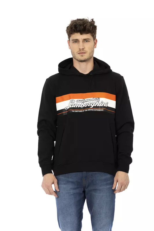 Sudadera con Capucha Negra de Algodón para Hombre Automobili Lamborghini