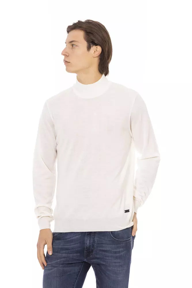 Jersey de cuello alto para hombre Baldinini Trend de tela blanca