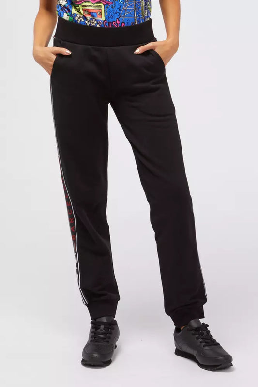 Custo Barcelona Pantalón de chándal de algodón negro para mujer