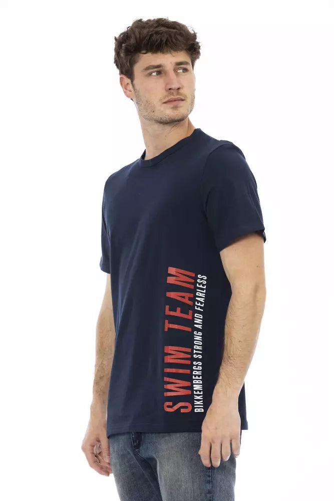 Camiseta de Algodón Azul para Hombre Bikkembergs