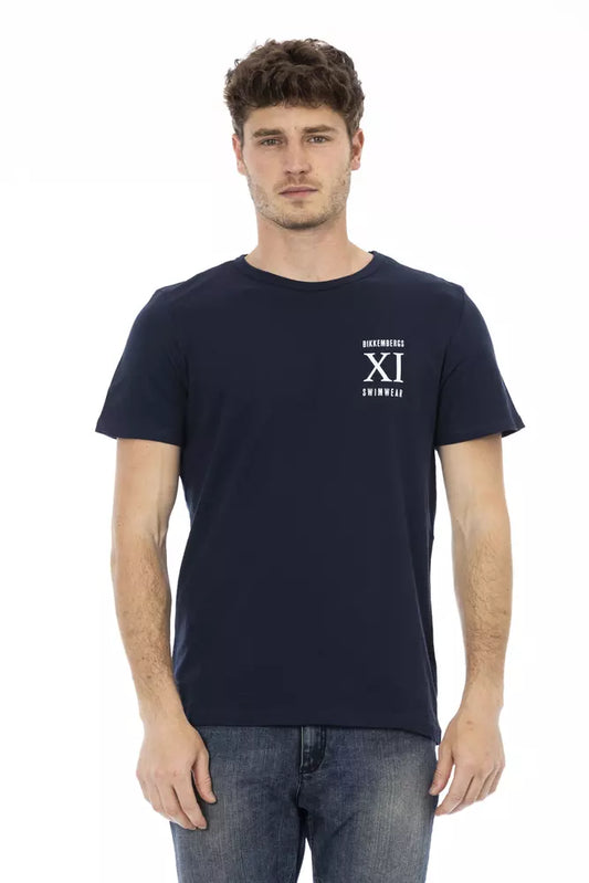 Camiseta de hombre de algodón azul Bikkembergs