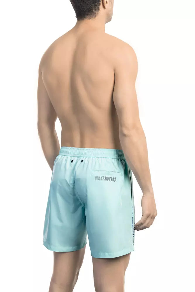 Bikkembergs Bañador Corto de Hombre de Poliéster Azul Claro