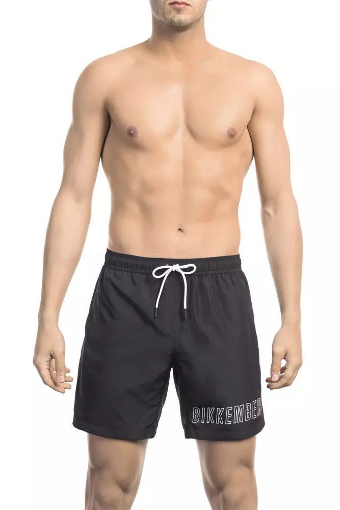 Bikkembergs Pantalón Corto de Baño de Poliéster Negro para Hombre