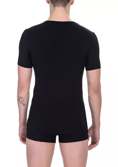 Camiseta de algodón negra para hombre Bikkembergs