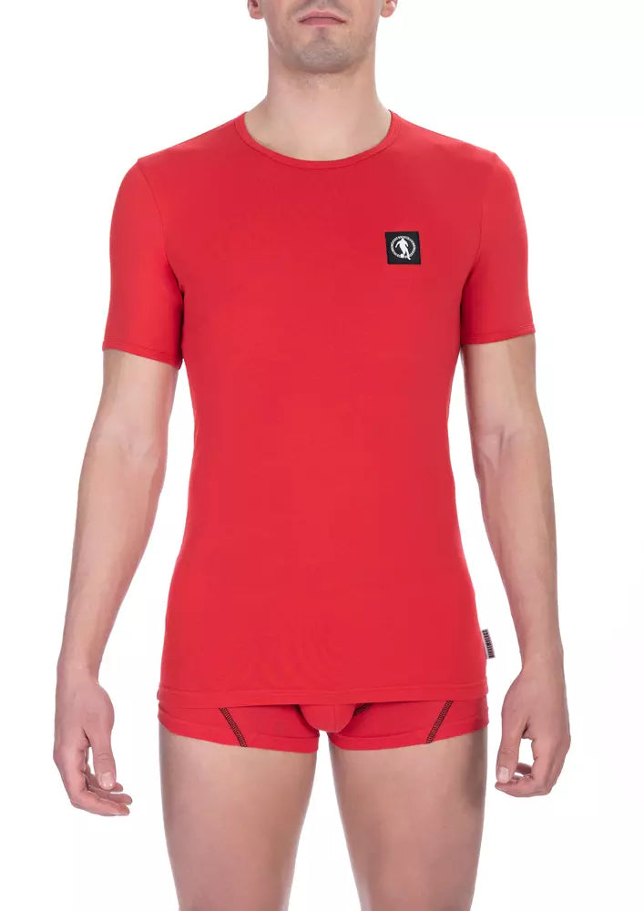 Camiseta de Algodón Roja para Hombre Bikkembergs