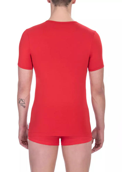 Camiseta de Algodón Roja para Hombre Bikkembergs
