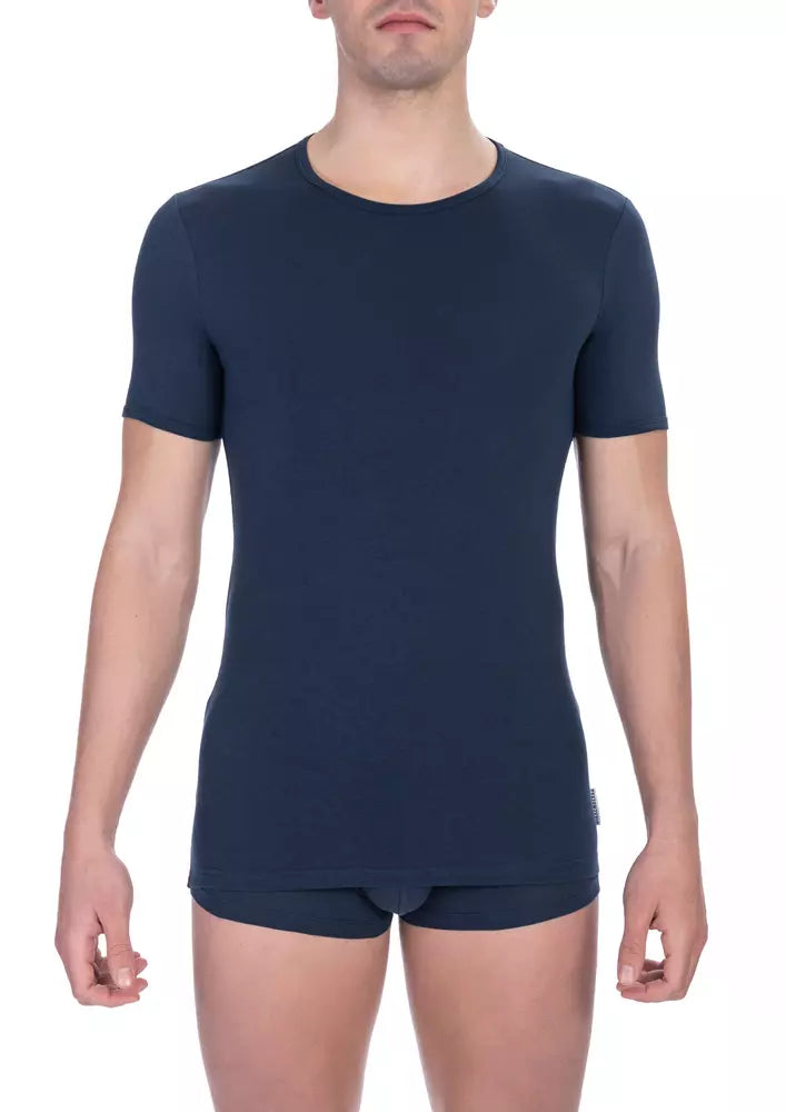 Camiseta de Hombre de Algodón Azul Bikkembergs