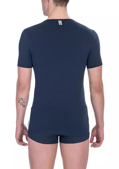 Camiseta de Hombre de Algodón Azul Bikkembergs