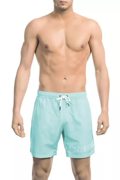 Bikkembergs Bañador Corto de Hombre de Poliéster Azul Claro