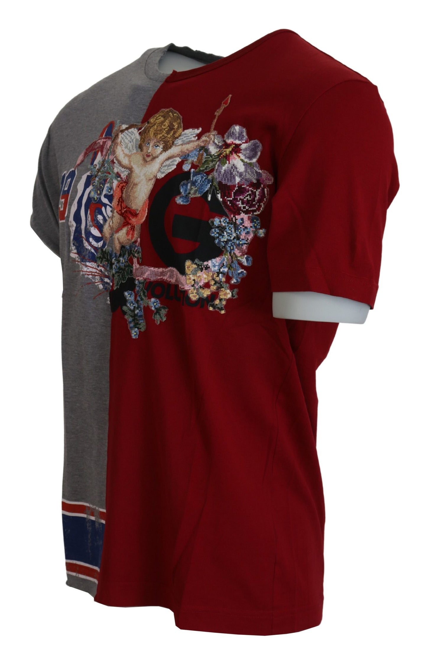 Camiseta Dolce & Gabbana Roja Gris Dos Modelos DG Angel Cuello Redondo