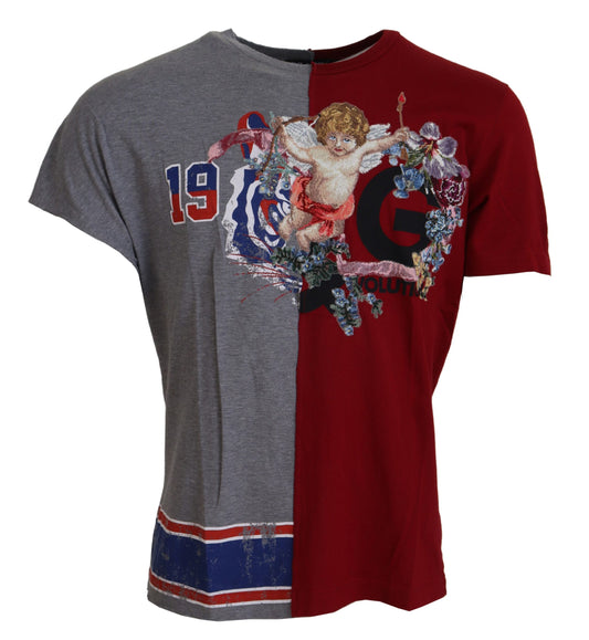 Camiseta Dolce & Gabbana Roja Gris Dos Modelos DG Angel Cuello Redondo