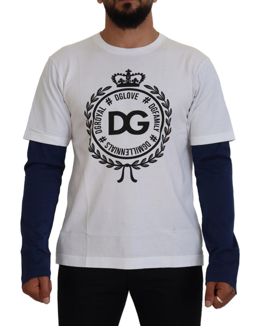 Suéter con jersey DG Crown de Dolce & Gabbana blanco y azul
