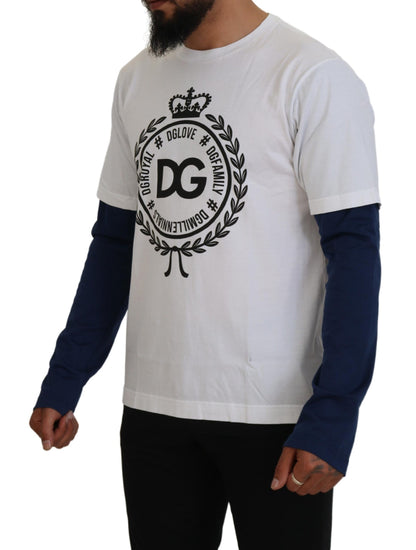 Suéter con jersey DG Crown de Dolce & Gabbana blanco y azul