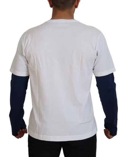 Suéter con jersey DG Crown de Dolce & Gabbana blanco y azul
