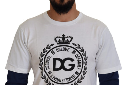 Suéter con jersey DG Crown de Dolce & Gabbana blanco y azul