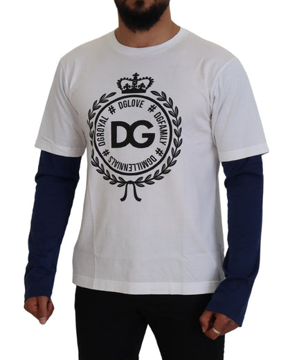 Suéter con jersey DG Crown de Dolce & Gabbana blanco y azul