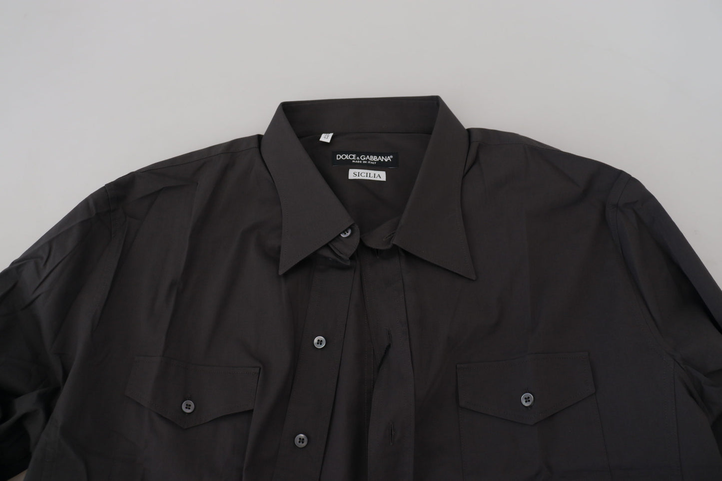 Camisa de vestir elástica ajustada SICILIA gris de Dolce & Gabbana