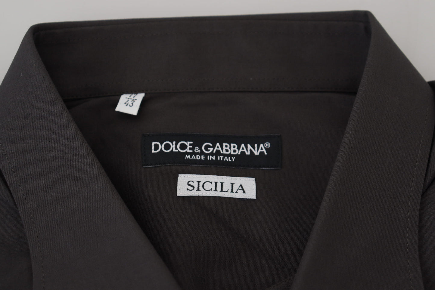 Camisa de vestir elástica ajustada SICILIA gris de Dolce & Gabbana