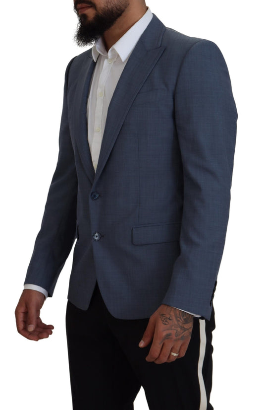 Blazer Dolce & Gabbana de Lana Azul Elástico de Corte Ajustado