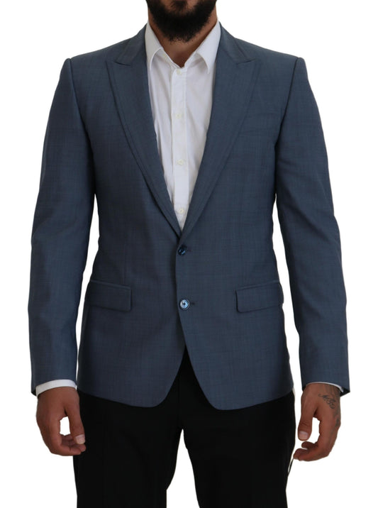 Blazer Dolce & Gabbana de Lana Azul Elástico de Corte Ajustado
