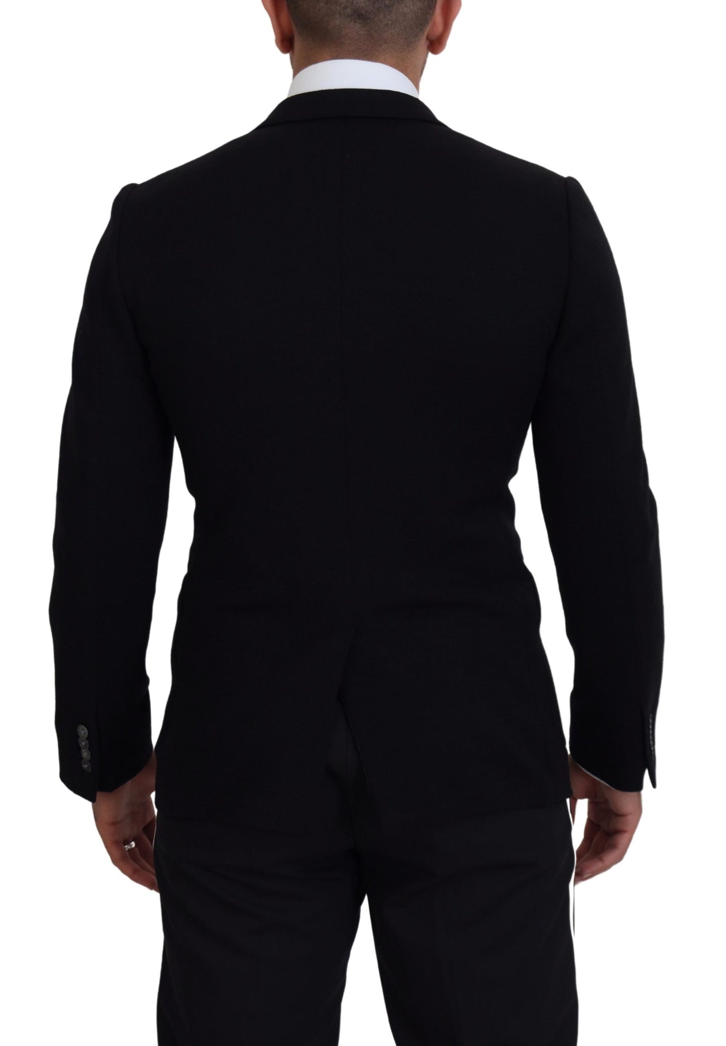 Blazer de lana negra Dolce & Gabbana Crown de corte entallado