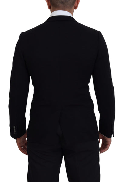 Blazer de lana negra Dolce & Gabbana Crown de corte entallado