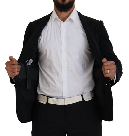 Blazer de lana negra Dolce & Gabbana Crown de corte entallado